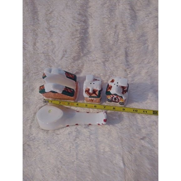 Holiday Home Earthenware Ceramic Christmas 4 Piece Tabletop Set - Picture 11 of 12